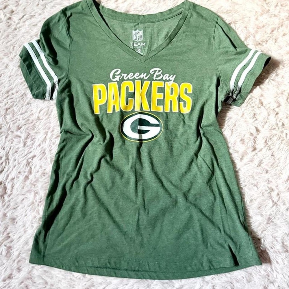Green Bay Packers NFL Football Fanwear Sports Tshirt Womens L Cheese Head